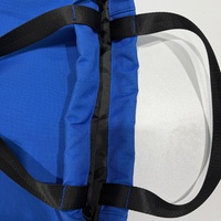 Sac à dos de sport et de voyage en tissu Oxford bleu de haute qualité avec cordon de serrage, trou pour écouteurs, logo personnalisé, portable, en polyester