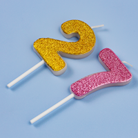Bougies Chiffres Dorées Scintillantes Anti-Goutte Non Toxiques 3D pour Gâteau d'Anniversaire Premier Anniversaire Faible MOQ