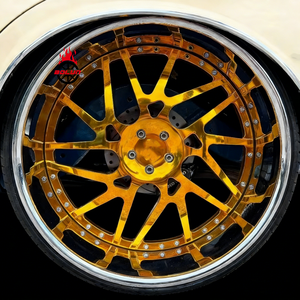 Roues forgées en deux parties très vendues 20 22 24 26, polies ou chromées, rayons dorés, roue de camion pour Impala SS Cutlass <span class=keywords><strong>Vert</strong></span> - Product Image 5