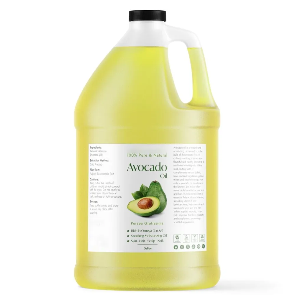 Üretici tedarikçisi avokado yağı soğuk pres taşıyıcı yağ % 100% saf doğal avokado yağı