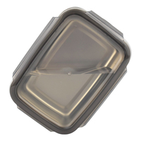 Ensemble de 3 boîtes à lunch Bento de 350 ml, 550 ml et 850 ml en acier inoxydable 304, hermétiques, avec couvercles en PP
