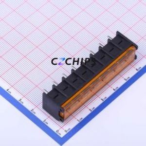 DBT50G-7.62-8P-BK-P Barrier Terminal Block Through hole,P=7.62mm Connector With Cover Plate 7.62mm 1x8P Straight Pin - Product Image 1