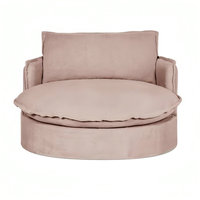 Canapé-lit rond en velours ultra VIP de style vintage français, meubles de salon intérieur, chaise longue surdimensionnée pour chambre à coucher