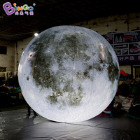 Ballon de lune gonflable publicitaire géant, ballon de lune lumineux, lumière LED, planètes gonflables, lune pour la décoration d'événements scéniques