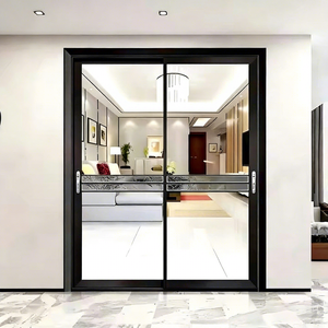 Porte coulissante en verre à persiennes en aluminium et acier inoxydable au design moderne pour usage intérieur Villas Garages Hôtels Salons Hôpitaux - Product Image 3