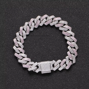 13Mm Hip Hop <b>Cuban</b> <b>Chain</b> Men's, White and Zirconium Full Zirconium Men's Bracelet Tanjing Fashion Lijing Necklace - Product Image 1