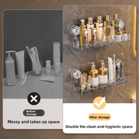 Acrylique Maquillage Organisateur Boîte De Rangement En Plastique Ménage Mural Toilette De Stockage Rack Stands Bin Panier Spectacle De Stockage Titulaire