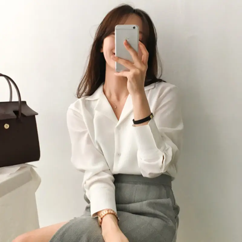 Good Price Summer Blusas de Mujer Blouse Top Casual Women White Formal Business Shirt