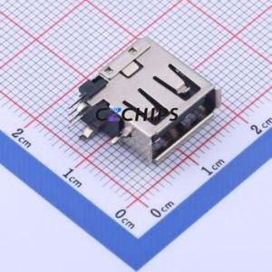 906-451A1021D10200 USB Connector Through hole Component (THT) Connector Type-A USB 2.0 Female Side Insert - Product Image 1