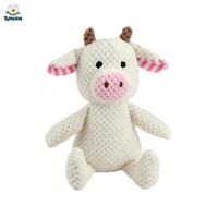 Jouet en peluche pour animaux de compagnie en velours côtelé rayé, lavable, personnalisé par le fabricant, mignon cochon éléphant élan cheval, jouet à mâcher couineur pour chien, CPC ODM