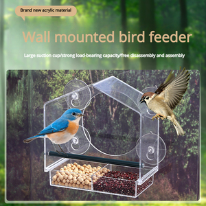 Acrylic Window Bird Feeder Acrylic Squirrel Proof Bird Feeder with 4 Extra Strong Suction Cups for Cardinals Bluebird <strong>Chickadees</strong> - Product Image 1