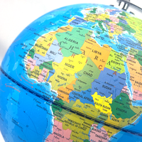 Globe du monde politique de 20cm cadeau éducatif avec méridien en métal et base en métal Globe politique du monde
