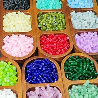 Cuentas Sueltas de Vidrio con Forma de Bambú de Estilo Chino Antiguo, 6x12mm, Imitación Jade, para Fabricación de Joyería DIY, Venta al Por Mayor