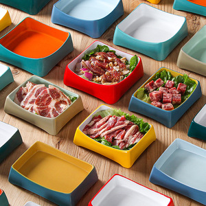 Xiangyuan <b>melamine</b> tableware hot pot self-service side dish <b>plate</b> imitation porcelain skewers barbecue <b>plate</b> commercial - Product Image 1