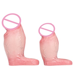 ปลอกอวัยวะเพศชายแบบเปิดปลาย ทำจากซิลิโคน FAAK รุ่น Realistic Fat Hollow Dildo ขนาด S M สำหรับเพิ่มขนาดองคชาต ช่วยชะลอการหลั่งเร็ว ของเล่นทางเพศสำหรับผู้ชาย - Product Image 3