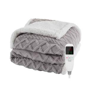 Manta Eléctrica Térmica de <span class=keywords><strong>50x60</strong></span> Pulgadas, Manta de Forro Polar Sherpa de Calentamiento Rápido, 9 Niveles de Calefacción, ETL - Product Image 2
