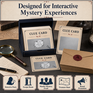 Kit de Tarjetas de Clue Raspables Personalizadas para Detectives con Sobres, Impresión de Juego de Misterio para Fiestas, Salas de <span class=keywords><strong>Escape</strong></span> y Marcas de Eventos - Product Image 4