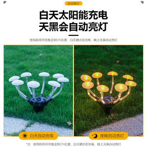 Lámpara Solar de Jardín con Forma de Hongo de 8 Cabezas Xinyao Electric Appliances, Luz Nocturna para Exteriores, Montada en el Suelo - Product Image 5