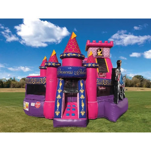 Viola e rosa principessa <span class=keywords><strong>palazzo</strong></span> buttafuori scivolo bagnato o asciutto, principessa <span class=keywords><strong>palazzo</strong></span> gonfiabile casa di rimbalzo, principessa bambino Combo - Product Image 1