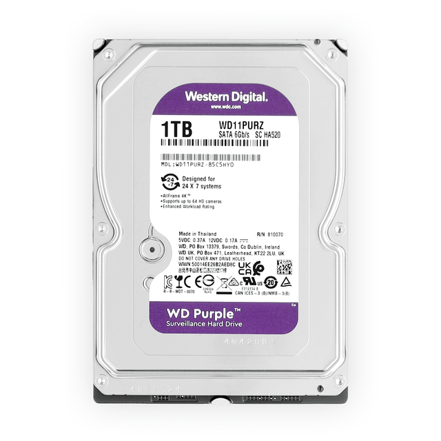 China-region / WD11PURZ 1TB Mechanical Hard Drive 3.5-inch 5400 RPM Purple Series Desktop SATA HDD