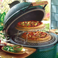 Auplex Premium Luxuriöser Kamado-Grill 27 Zoll 29 Outdoor-Küche Hochleistungs-Holzkohlegrill aus Keramik und Edelstahl mit Glasiertem Finish und Seitenfunktion