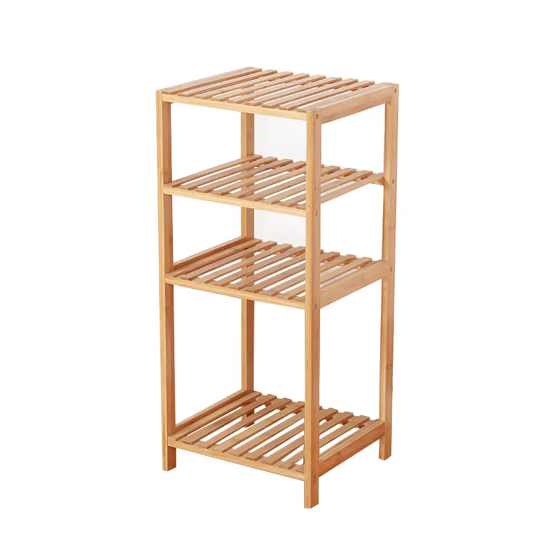 Di bambù di Stoccaggio Scaffale Per Cucina 4 Fila Di Bambù Scaffale di Bambù Mensola del Bagno Unità Stretto Scaffalature Rack di Stoccaggio,