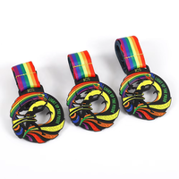 Médaille de finisseur personnalisée Rainbow Run, logo sur mesure, alliage de zinc, émail souple, ronde creuse, récompense pour événement sportif