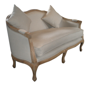 Sofá tapizado de madera de roble macizo para <span class=keywords><strong>el</strong></span> hogar, sofá con asiento de <span class=keywords><strong>amor</strong></span>, para sala de estar, Vintage, de país provincial francés, de estilo rural, para <span class=keywords><strong>el</strong></span> hogar - Product Image 1