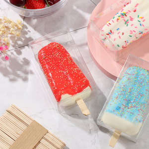 Safe Food Clear Transparent Single Popsicle Ice Cream Cake Packing Box plastic boxes plastic Cakesicle Packaging Boxes