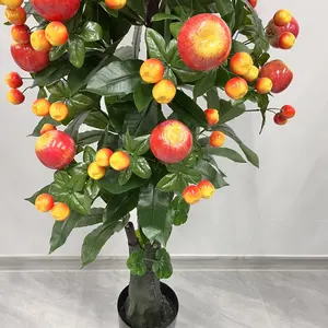 Simulazione artificiale personalizzabile pianta decorativa i discenti del palo di giada dorata sono pieni di mele gialle albero da frutto