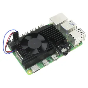 Placa de expansión Raspberry Pi 4B, disipador de calor de aluminio, módulo de ventilador de refrigeración con Control de velocidad PWM