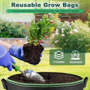 Sacs de culture en tissu non tissé personnalisés et économiques de 1, 3, 5, 7, 10, 15, 20, 30, 100 gallons pour légumes de jardin, réutilisables - Product Image 4