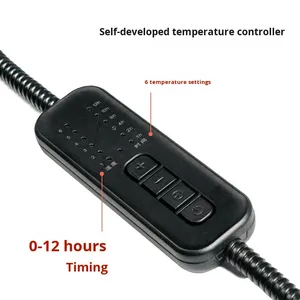 Coussin chauffant rapide pour animaux de compagnie 6 lit chauffant à température réglable avec minuterie Couverture chauffante imperméable avec cordon résistant à la mastication - Product Image 3