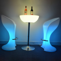 Table de bar LED portable lumineuse pour salon de chicha, mobilier d'extérieur, tables de bar à cocktails avec éclairage LED