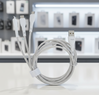Kabel TUTI Grosir 3 in 1 Micro Lighting Type C 1.2m USB 3A Tembaga Murni Pengisian Cepat untuk Ponsel