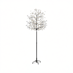 7 Ft Cool White Plastic Christmas <b>Tree</b> Decorative <b>Lighting</b> For Festive Holiday Atmosphere - Product Image 1