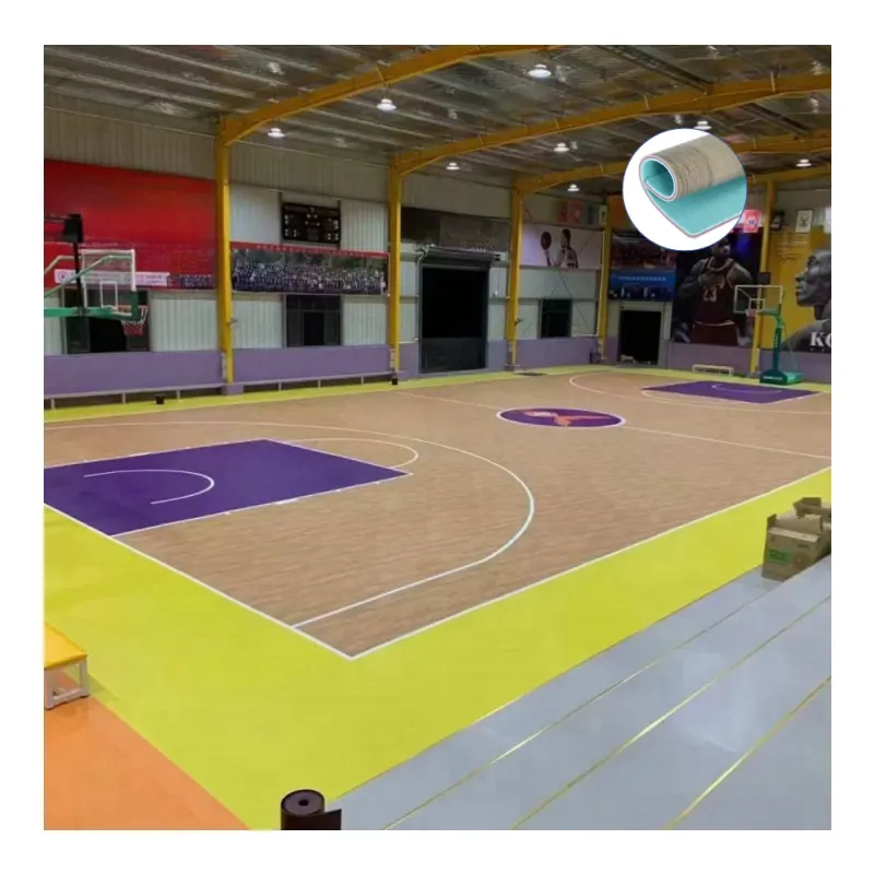 Lantai laminasi tahan air pvc dengan Harga Menarik Untuk lantai lapangan basket dan lapangan tenis dan lantai lapangan badminton