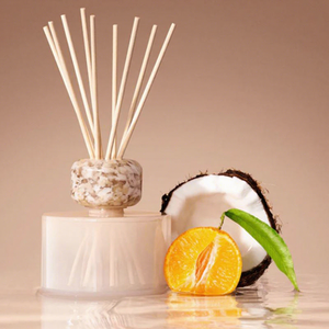 Diffuseur de parfum d'ambiance à bâtonnets senteur orange avec design noix de coco et agrumes pour la décoration intérieure, non toxique, parfum longue durée - Product Image 1