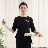 Uniforme professionnel pour femmes en taille plus, manches mi-longues, style chinois, adapté au personnel de réception, printemps/été/automne/hiver, élégant