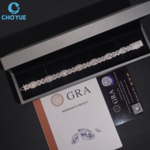 Pulsera de Cadena de Plata 925 con Moissanita VVS, Bañada en Rodio, Diseño de Ojo, Lujosa, Unisex, para Uso Diario, Joyería de Moda - Product Image 4