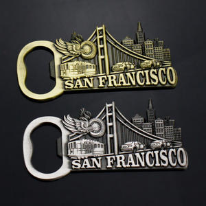 Abridor de Botellas con Logotipo Personalizado de Monumentos de la <span class=keywords><strong>Ciudad</strong></span>, Imán para Refrigerador, Recuerdo Turístico Vintage de Aleación de Zinc en 3D, Venta al por Mayor, OEM, ODM - Product Image 2
