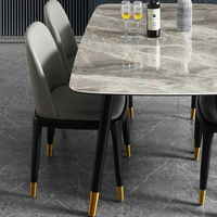 Ensemble de Table à manger de luxe en marbre, style moderne, meubles de maison, pour la salle à manger, 6 pièces