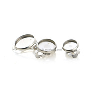 Base de support en acier inoxydable pour boucles d'oreilles à clipser avec plateau pour cabochon et support rond