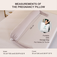 Nouvel Oreiller de Grossesse Ergonomique à Positionnement Réglable et Verrouillable, Housse Portable Certifiée OEKO-100 pour le Corps, le Dos et la Taille