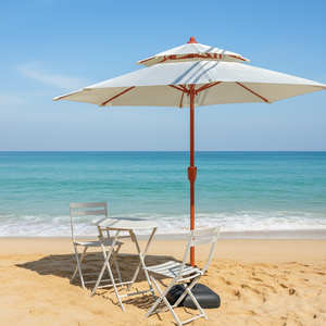 Sombrilla de Exterior de 3m con Base, Plegable, para Cafetería, <span class=keywords><strong>Playa</strong></span>, Terraza, con Columna Central, Mueble <span class=keywords><strong>Comercial</strong></span> - Product Image 3