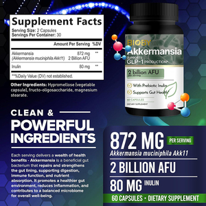 Capsules Probiotiques Bioby Akkermansia Marque Blanche OEM 2 Milliards AFU Prébiotique <span class=keywords><strong>Inuline</strong></span> GLP-1 <span class=keywords><strong>Santé</strong></span> Intestinale Soutien Immunitaire 60 Comprimés - Product Image 4