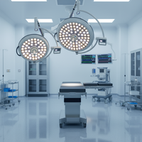 Lampe chirurgicale LED à double dôme sans ombre, haute luminosité CRI 98, support réglable, équipement d'éclairage professionnel pour interventions chirurgicales