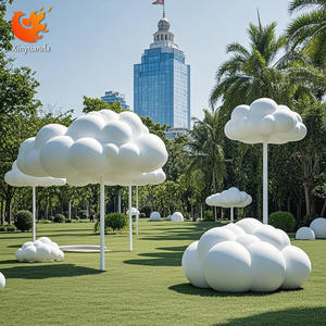 FRP Wolken-Kunstskulptur für Außenbereich, Glasfaser-Hohlwolke für Park-Landschaftsgestaltung, Bemalte Anpassbare Form MODELL - Product Image 2