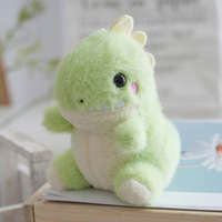 Porte-clés Dinosaure 3D Mignon Vert en Peluche, Breloque de Sac, Poupée Douce et Moelleuse, Jouet en Fourrure, Animal en Peluche, Pendentif pour Sac à Dos, Accessoire