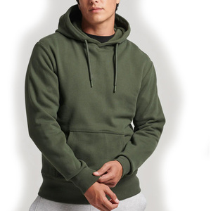 Sweat-shirts décontractés d'hiver pour hommes 100 % coton à manches longues, pull personnalisé avec logo, doublure polaire chaude, poche unie, style streetwear, vente en gros - Product Image 5